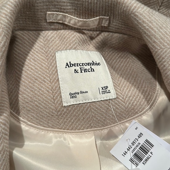 🔥🔥🔥NEW Abercrombie & Fitch Wool Blended Petite Coat Jacket XSP - Picture 5 of 8